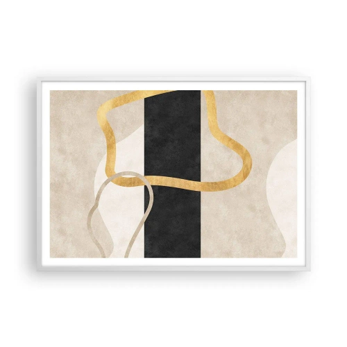 Plakat w białej ramie - Kształty zapętlone - 100x70 cm