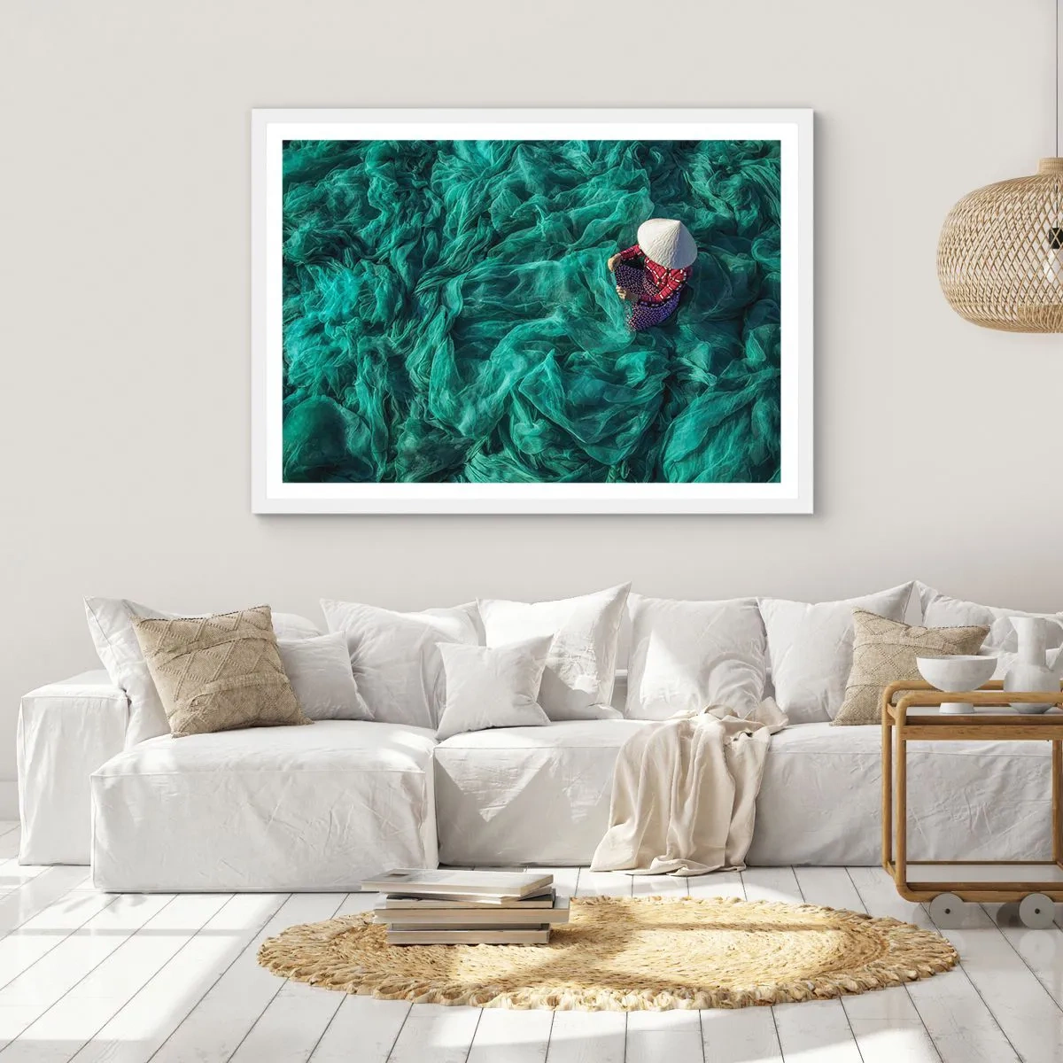 Plakat w białej ramie - W morzu sieci - 40x30 cm