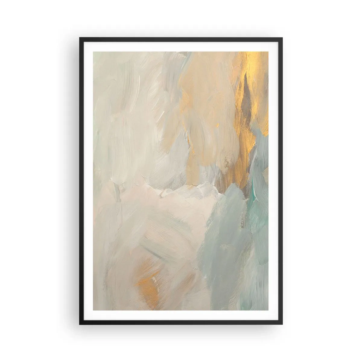 Plakat w czarnej ramie - Abstrakcja – kraina łagodności - 70x100 cm