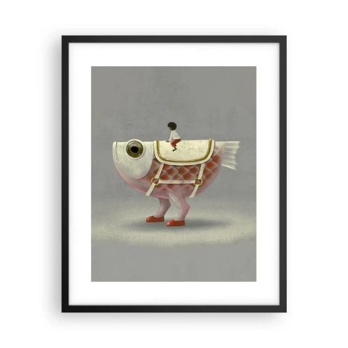 Plakat w czarnej ramie - Ryboński jeździec - 40x50 cm