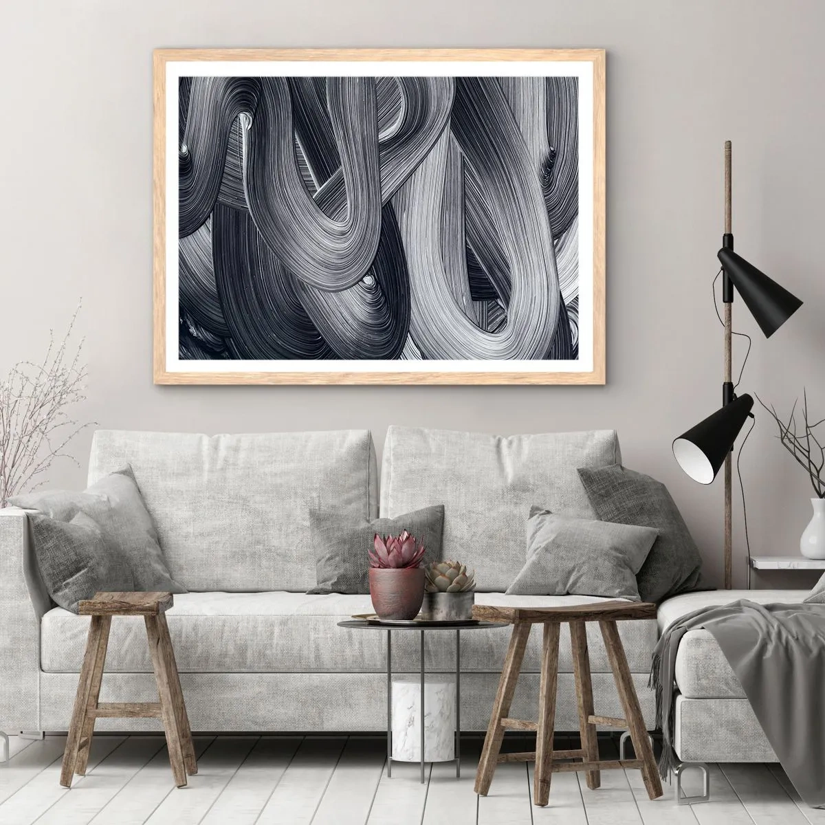 Plakat w ramie jasny dąb - Płynność rzeczywistości - 70x50 cm