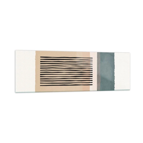 Obraz na szkle - Minimalistyczne formy geometryczne w beżowych i zielonych odcieniach - 160x50cm - Wszystko w porządku - Nowoczesna dekoracja ścienna do salonu i sypialni ARTTOR