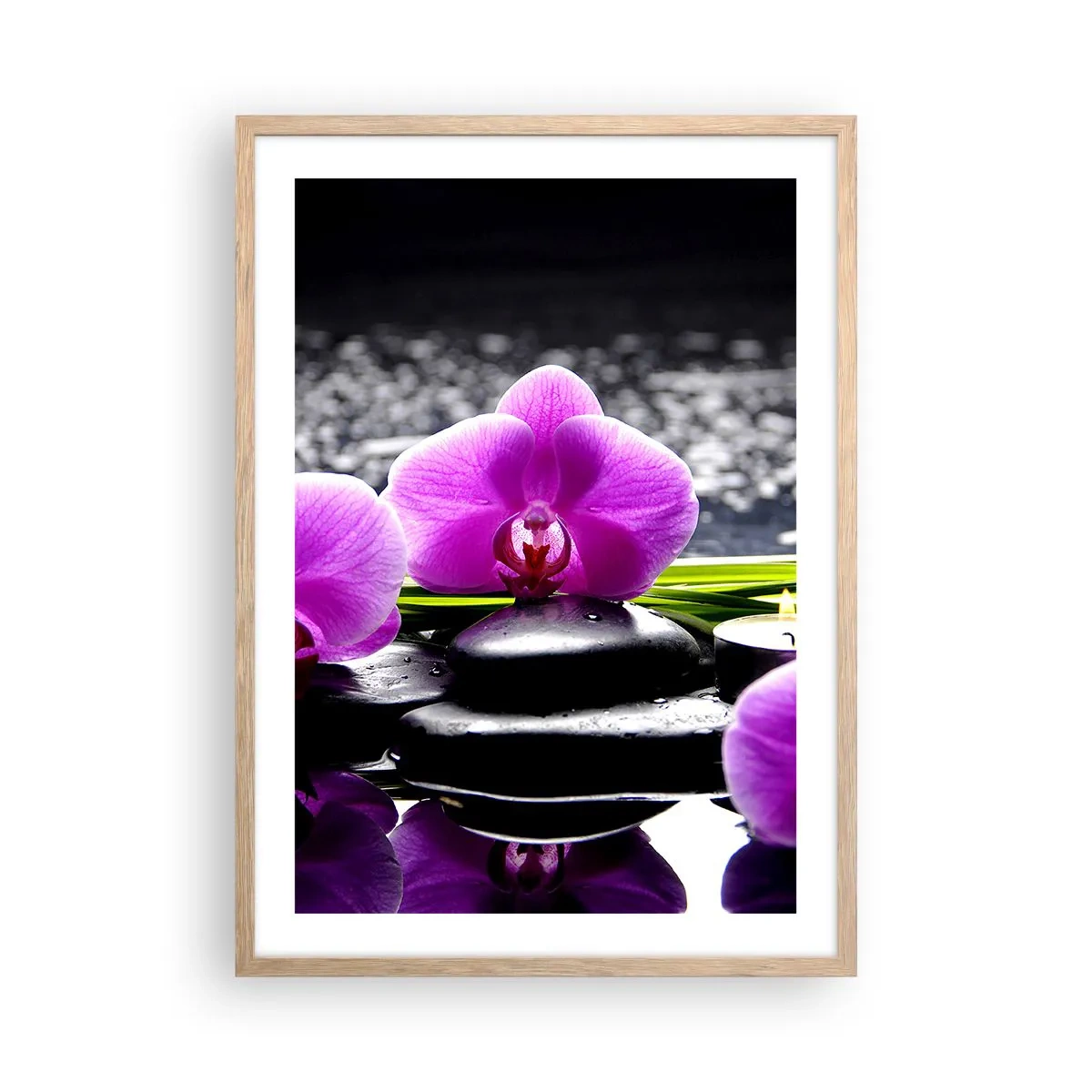 Plakat w ramie jasny dąb - Utonąć w ciszy i spokoju - 50x70 cm