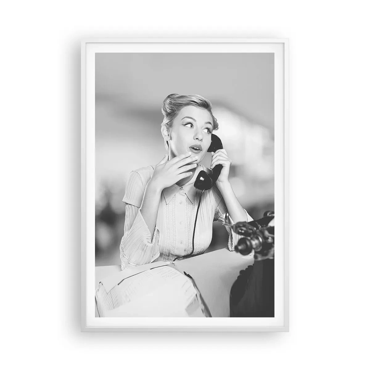 Plakat w białej ramie - Halo, tu lata 50. - 70x100 cm