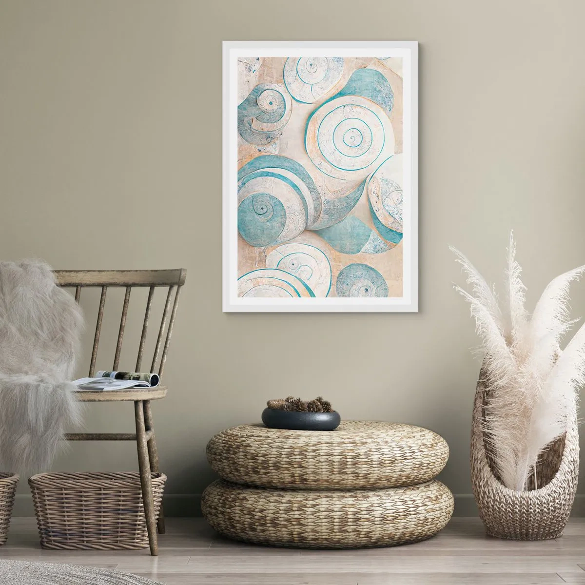 Plakat w białej ramie - Co kryje muszla? - 40x50 cm