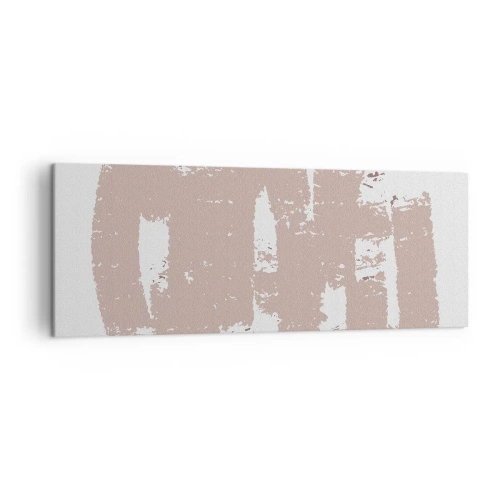 Obraz na płótnie - Łagodne różowe kształty na jasnym tle - 140x50cm - Abstrakcja w łagodnym różu - Nowoczesna dekoracja ścienna do salonu i sypialni ARTTOR