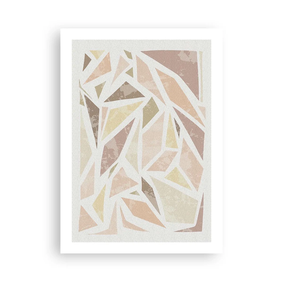 Plakat - Geometryczna abstrakcja w pastelowych odcieniach - 50x70cm - Kompozycja witrażowa - Nowoczesna dekoracja ścienna do salonu, kuchni i sypialni ARTTOR
