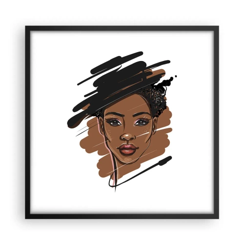 Plakat w czarnej ramie - Słodka jak czekolada - 50x50 cm