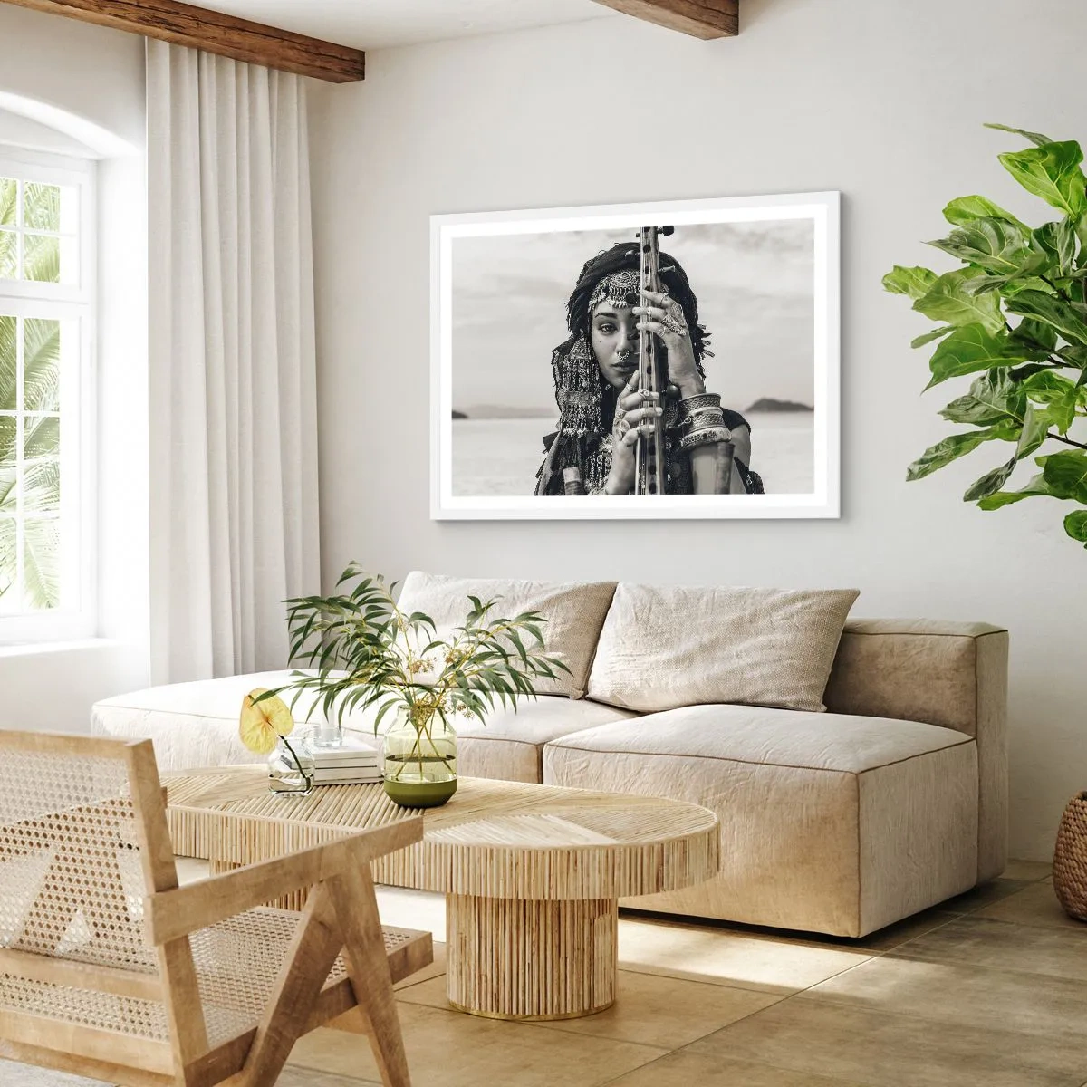 Plakat w białej ramie - Sama muzyka orientu - 50x40 cm