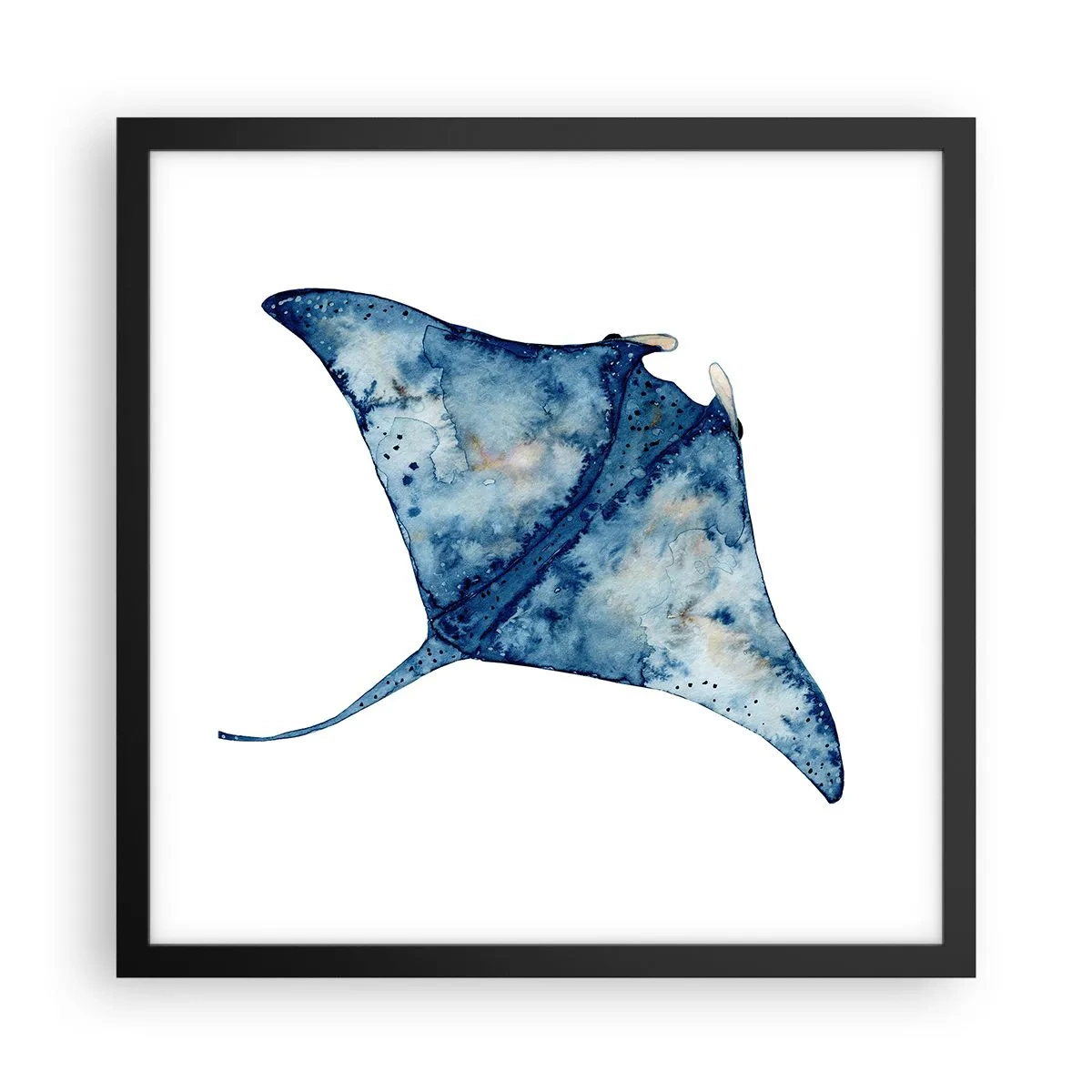 Plakat w czarnej ramie - Życie w błękicie - 40x40 cm