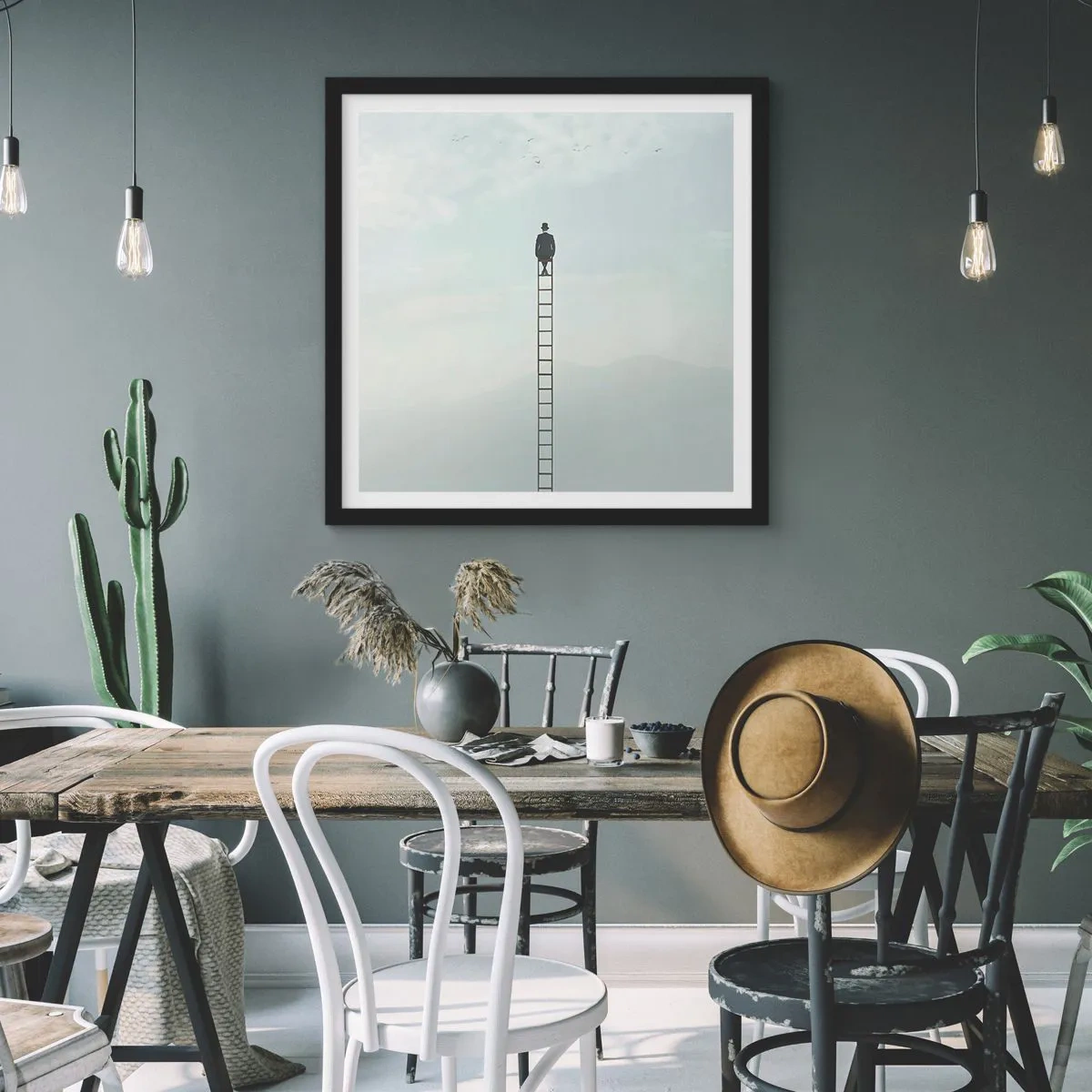 Plakat w czarnej ramie - Wznieś się ponadto - 60x60 cm