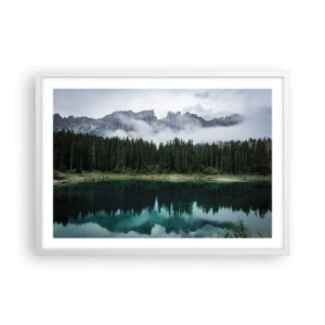 Plakat w białej ramie - Cicho, cicho, nie budźmy wody spiącej… - 70x50 cm