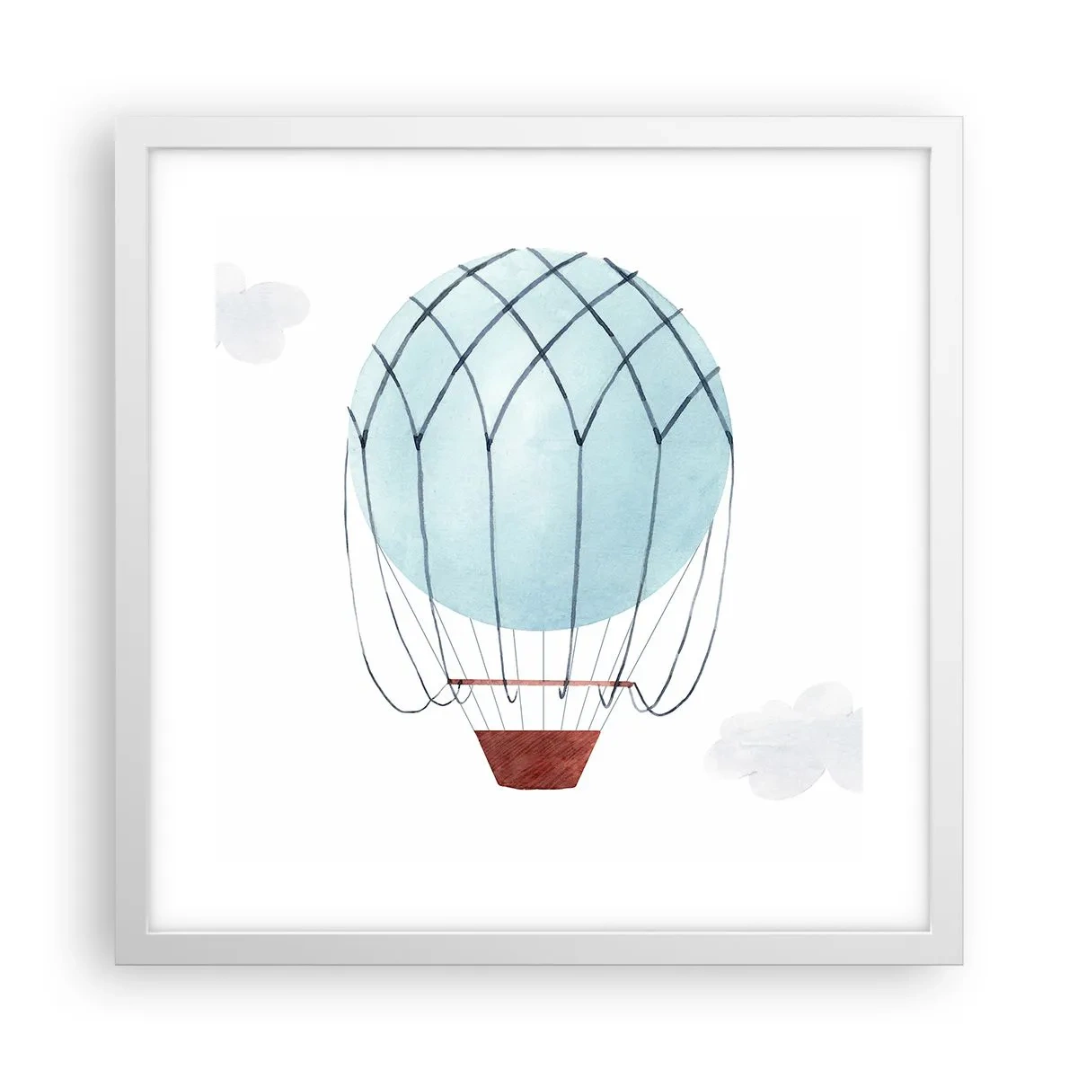 Plakat w białej ramie - Cały w chmurach - 40x40 cm