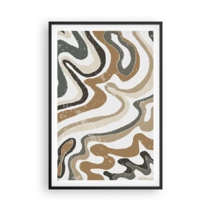 Plakat w czarnej ramie - Meandry barw ziemi - 61x91 cm
