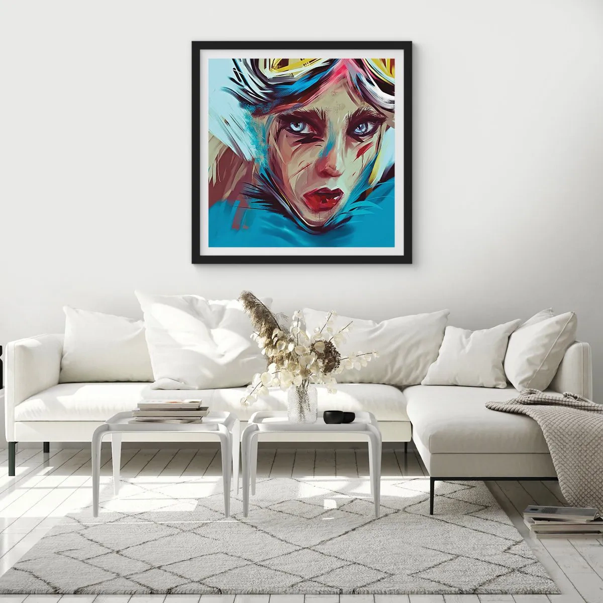 Plakat w czarnej ramie - Wojowniczka szos - 30x30 cm