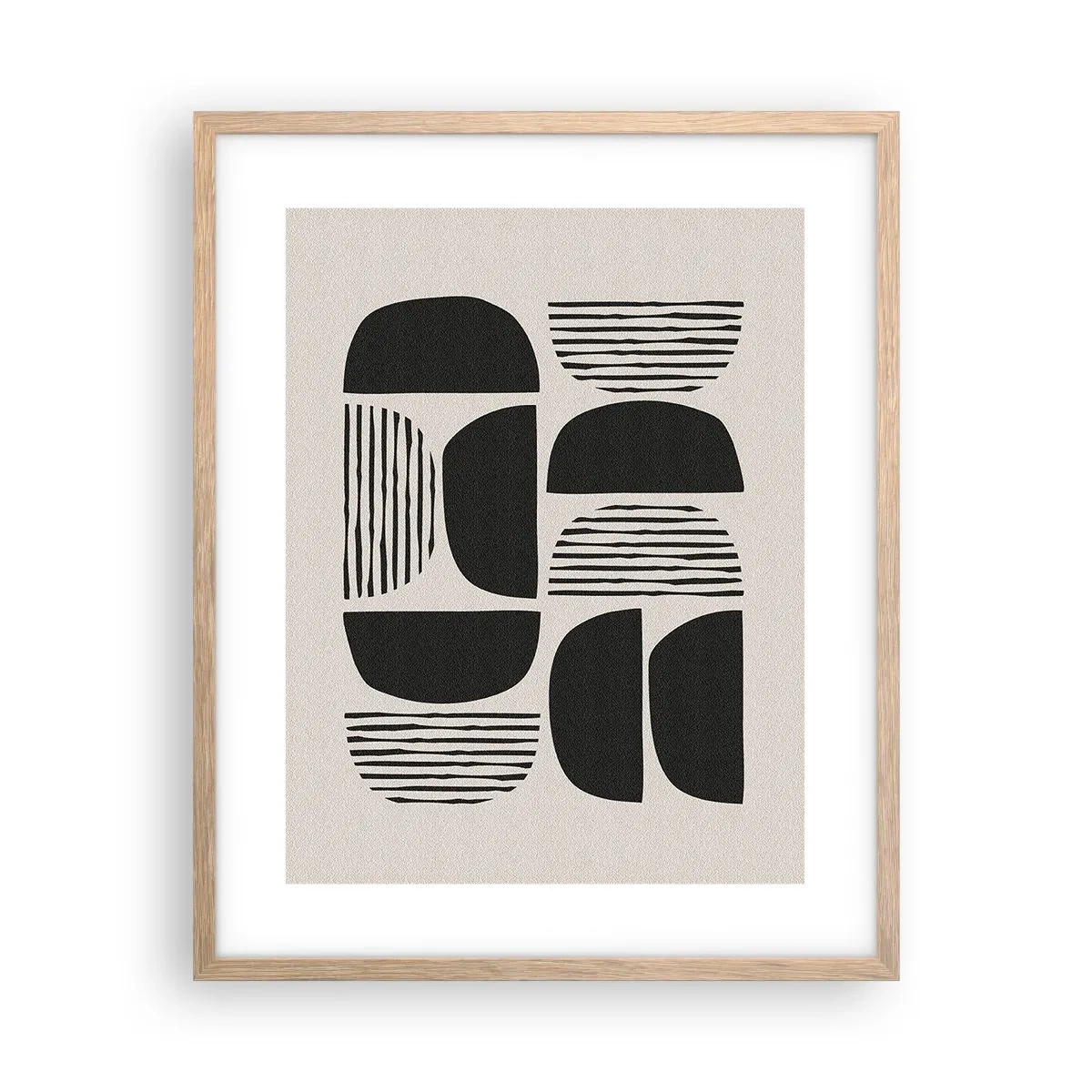 Plakat w ramie jasny dąb - Połowiczne układy - 40x50 cm