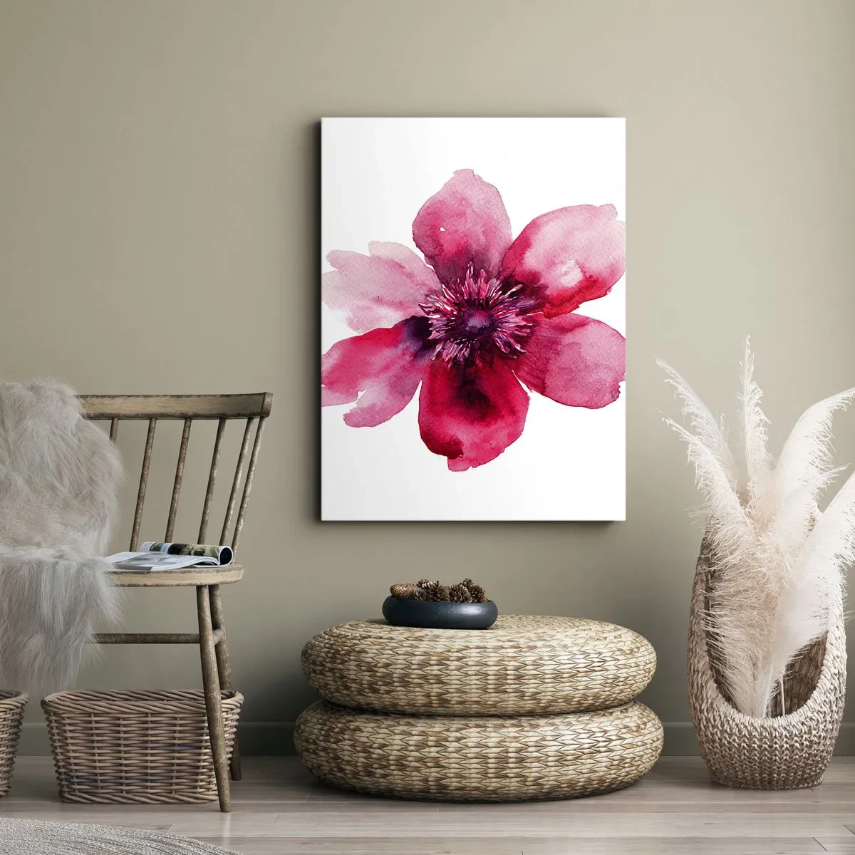 Obraz na płótnie - Karminowy wonny pocałunek - 45x80 cm