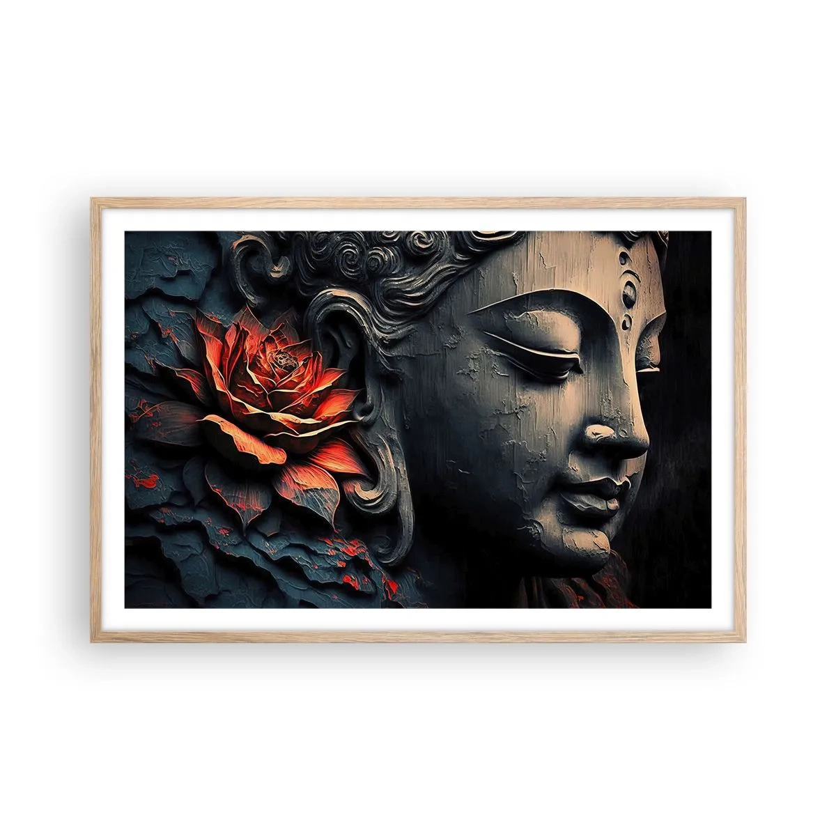 Plakat w ramie jasny dąb - W zgodzie ze światem - 91x61 cm