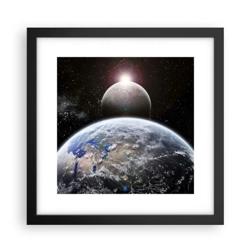 Plakat w czarnej ramie - Pejzaż kosmiczny - wschód słońca - 30x30 cm