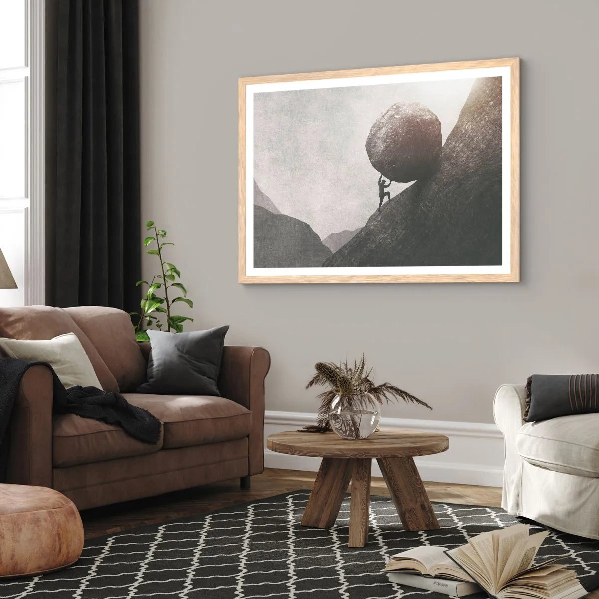 Plakat w ramie jasny dąb - Wierzę wbrew nadziei - 70x50 cm