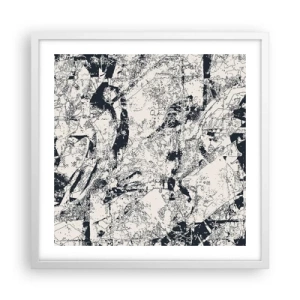 Plakat w białej ramie - Przenikanie przeciwieństw - 50x50 cm