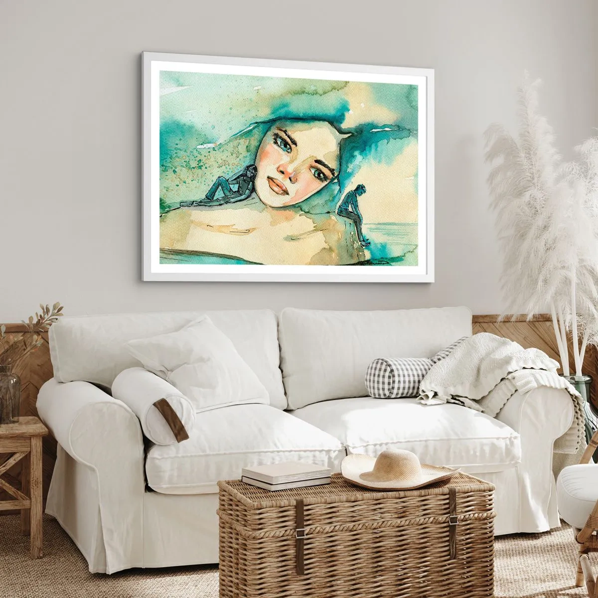 Plakat w białej ramie - Am I blue? - 40x30 cm