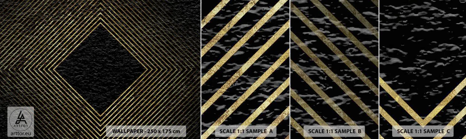 Fototapeta Próbka Premium Canvas - Geometria w stylu glamour - Art Deco, Nowoczesny, Glamour - 100x30 cm