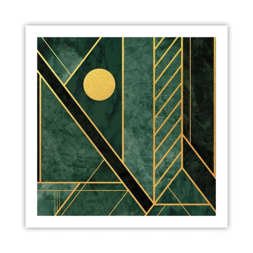 Plakat - Dynamika złota i lazuru - 60x60 cm