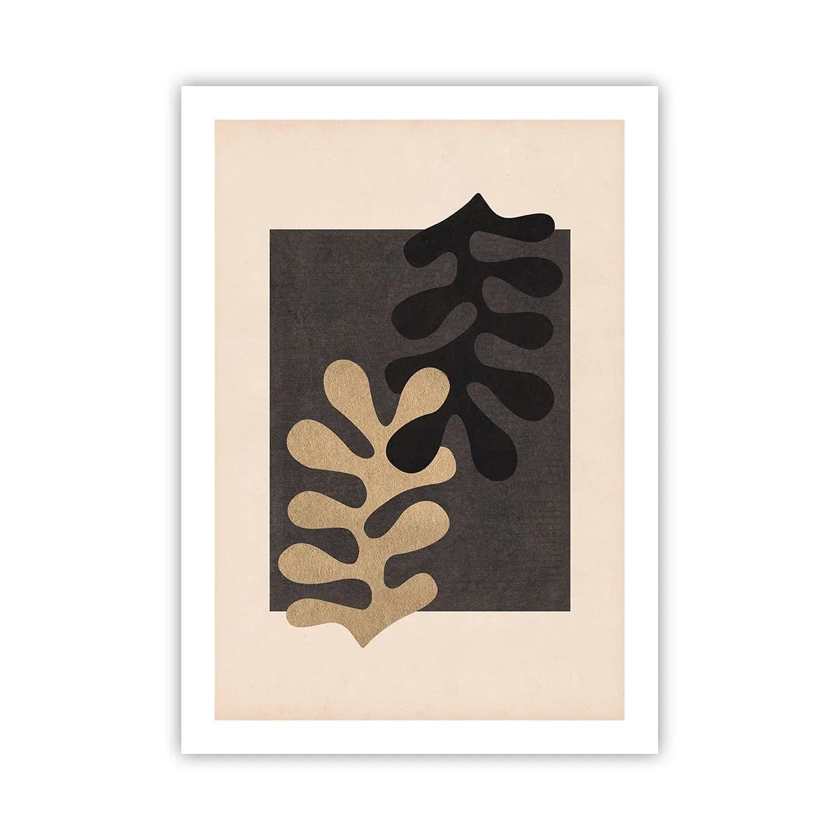 Plakat - Minimalistyczna grafika abstrakcyjna z organicznymi kształtami - 50x70cm - Brak i dopełnienie - Nowoczesna dekoracja ścienna do salonu, kuchni i sypialni ARTTOR