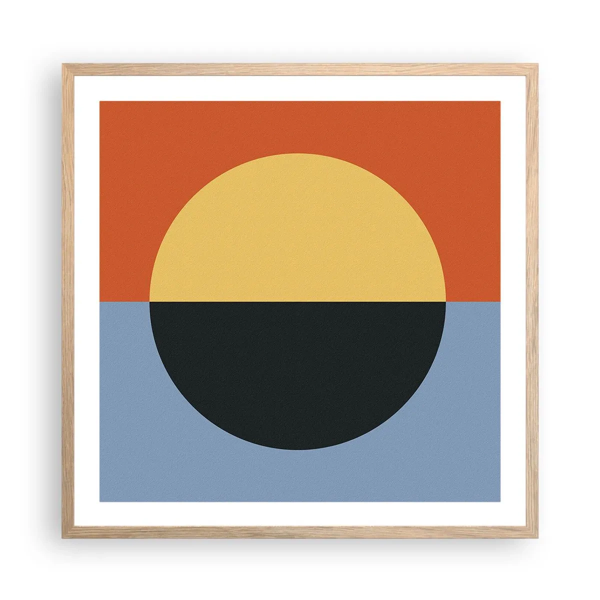Plakat w ramie jasny dąb - Kompozycja ciepła i chłodu - 60x60 cm