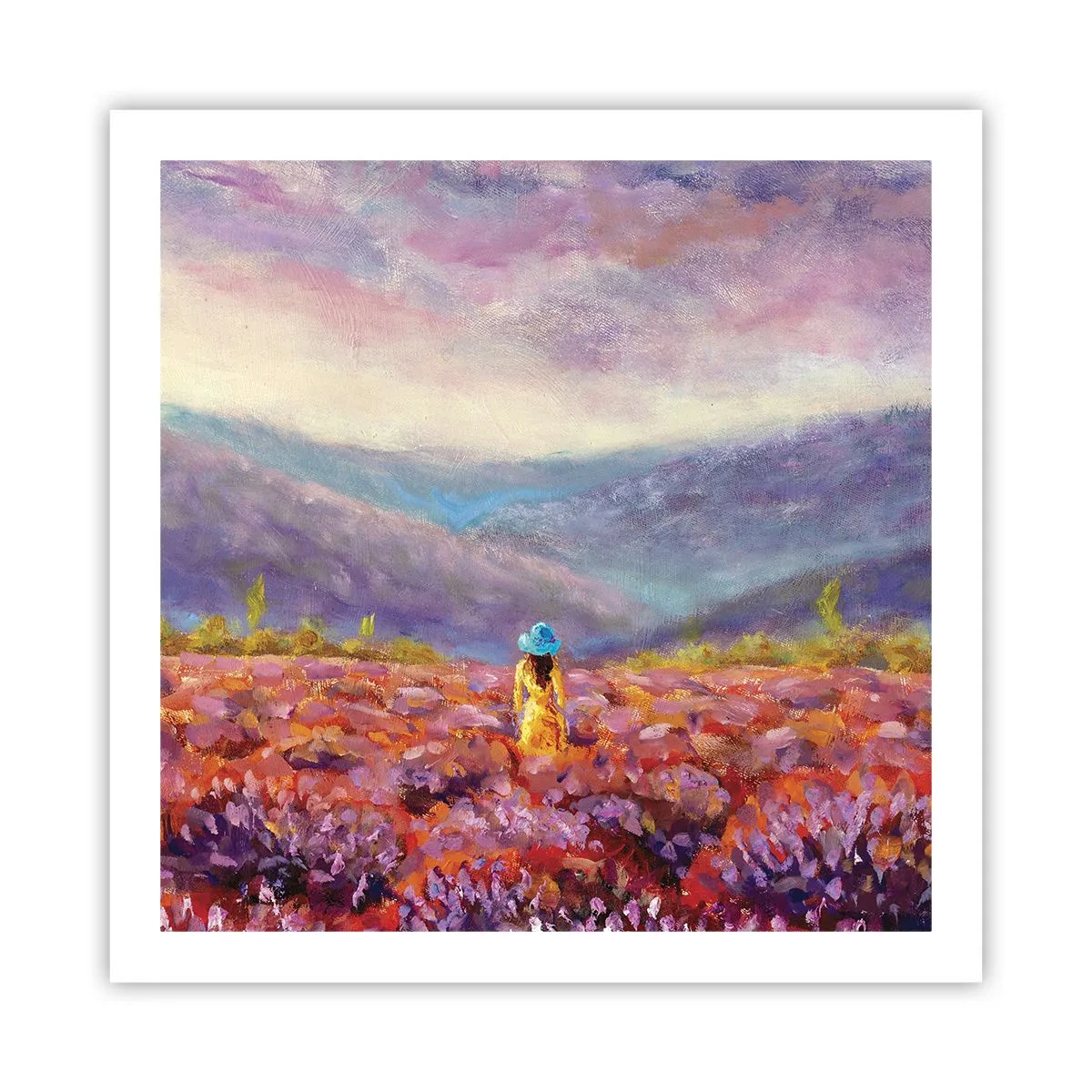 Plakat - W lawendowym świecie - 60x60 cm