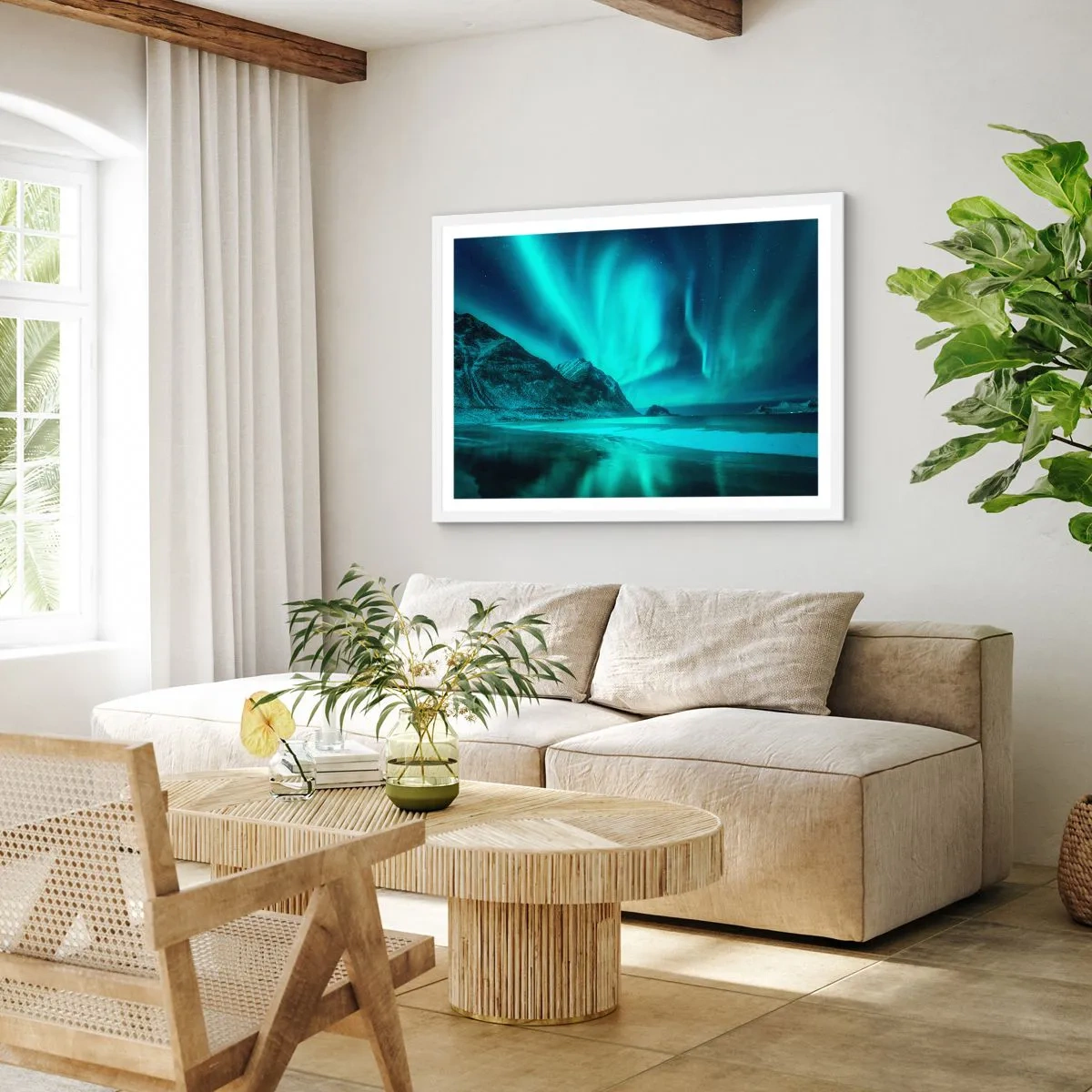 Plakat w białej ramie - Cuda północy - 50x40 cm