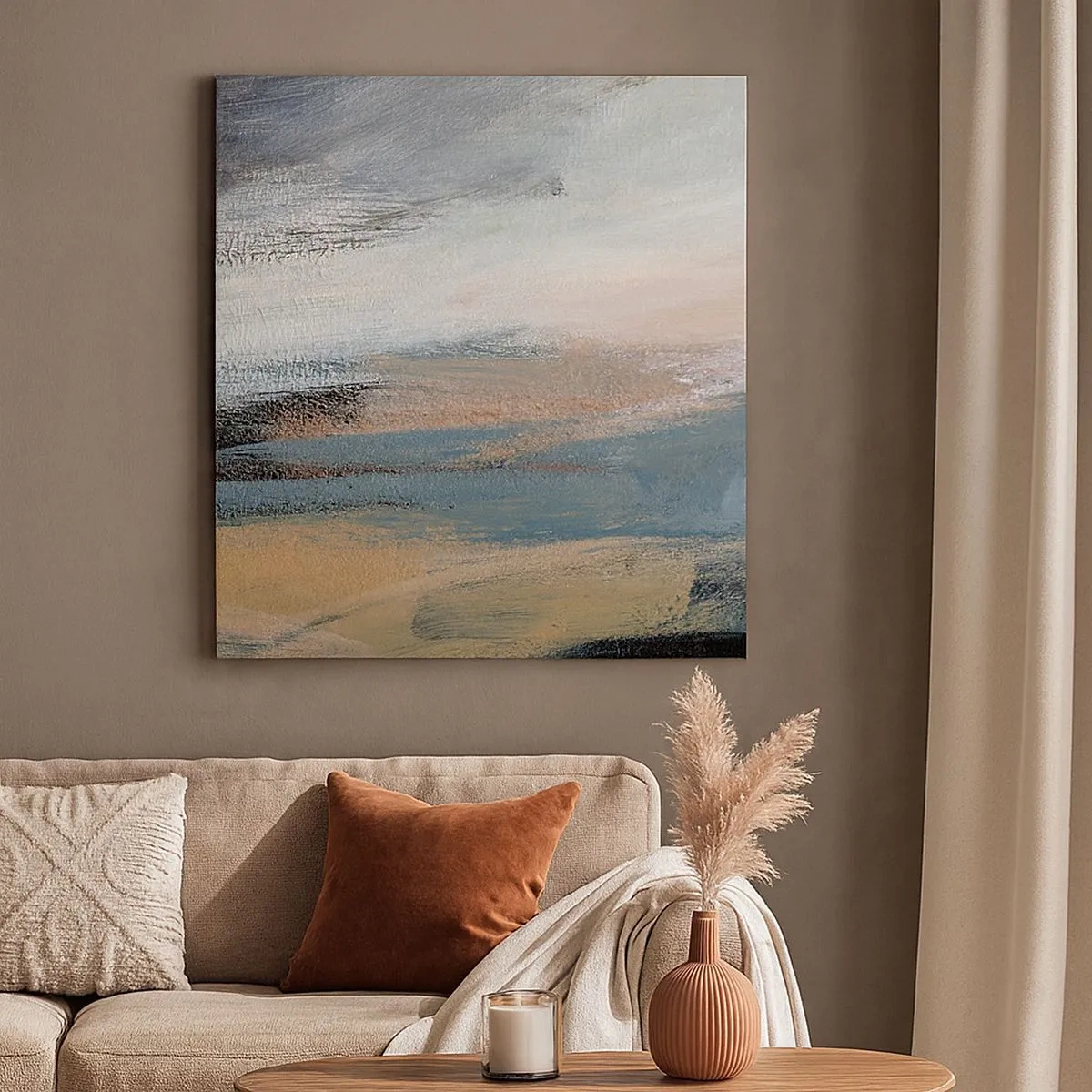 Obraz na płótnie - Abstrakcja: pejzaż północny - 30x30 cm