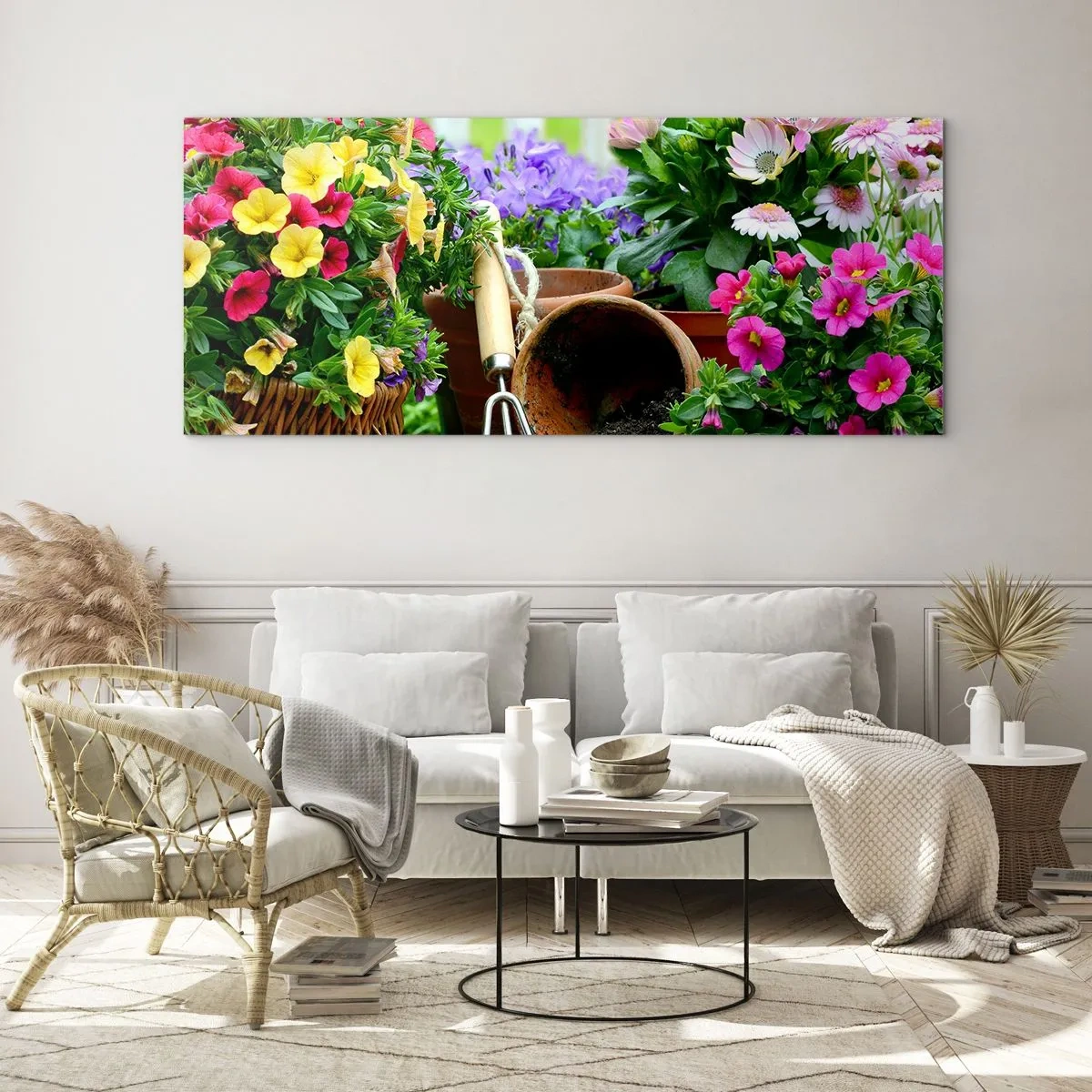 Obraz na szkle - Ogródek Zosi - 90x30 cm