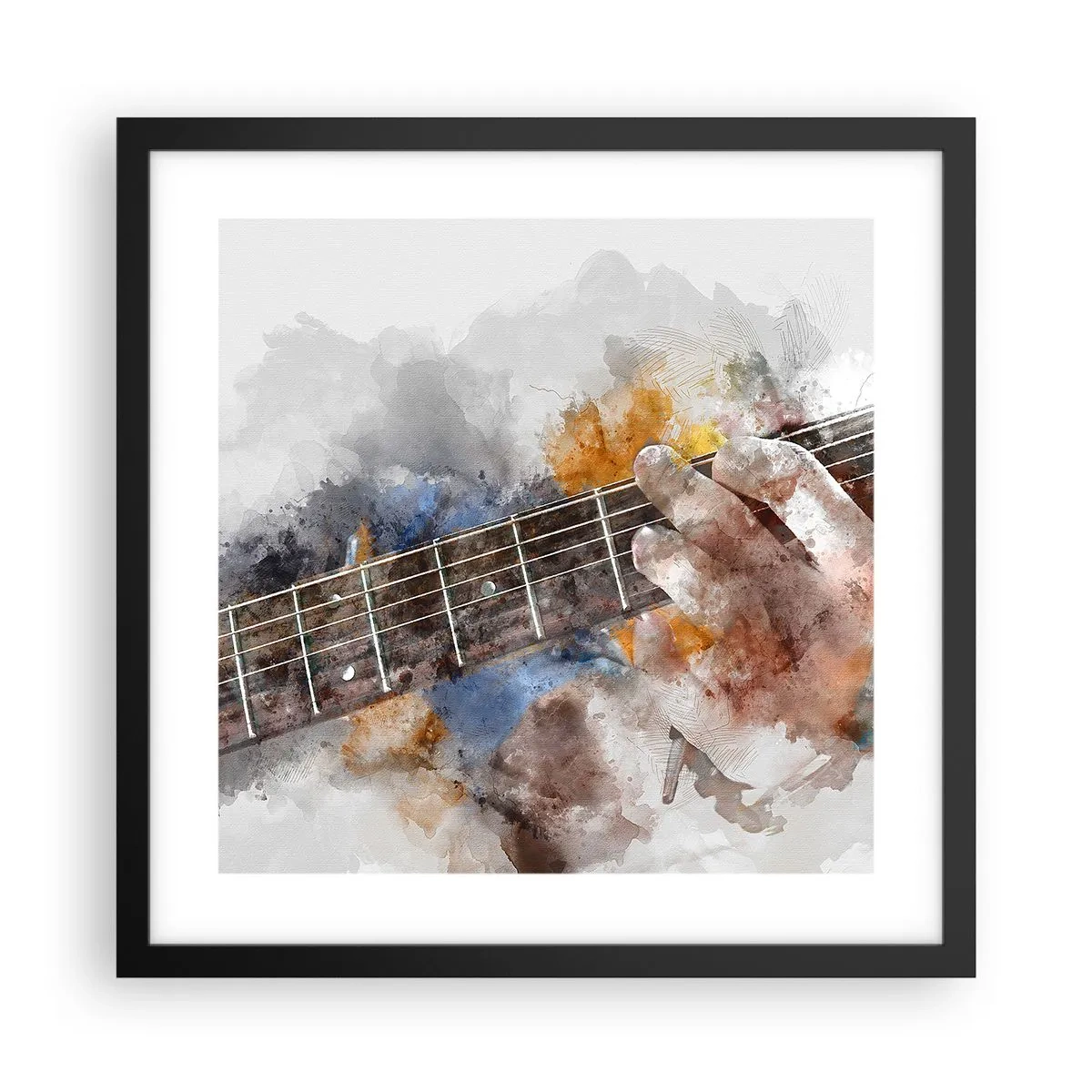 Plakat w czarnej ramie - Poezja między strunami - 40x40 cm