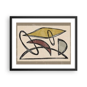 Plakat w czarnej ramie - Piony i poziomy - 50x40 cm