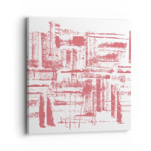 Obraz na płótnie - Czerwone miasto - 40x40 cm