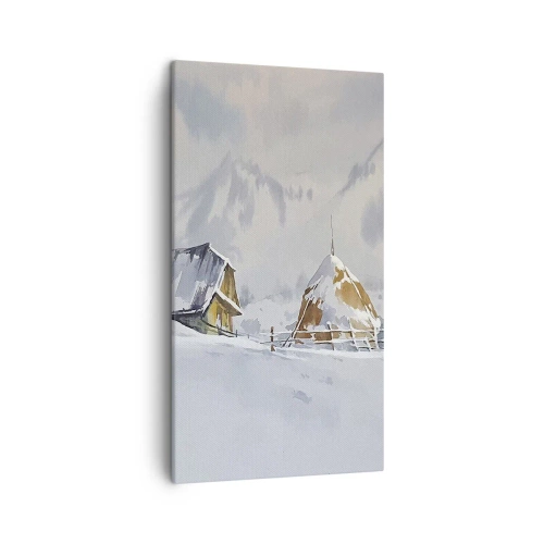 Obraz na płótnie - W śnieżnej kotlinie - 45x80 cm