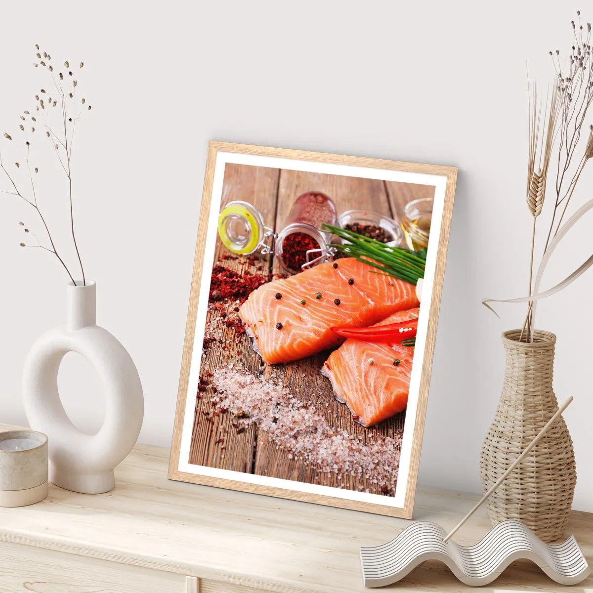 Plakat w ramie jasny dąb - Norweska przygoda w kuchni - 40x50 cm