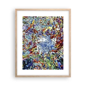 Plakat w ramie jasny dąb - Witraż kroplisty - 40x50 cm