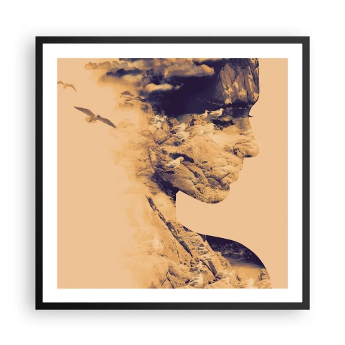 Plakat w czarnej ramie - Piękna z natury - 60x60 cm