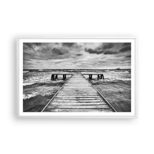 Plakat w białej ramie - Czekam na wiatr, co rozgoni… - 91x61 cm