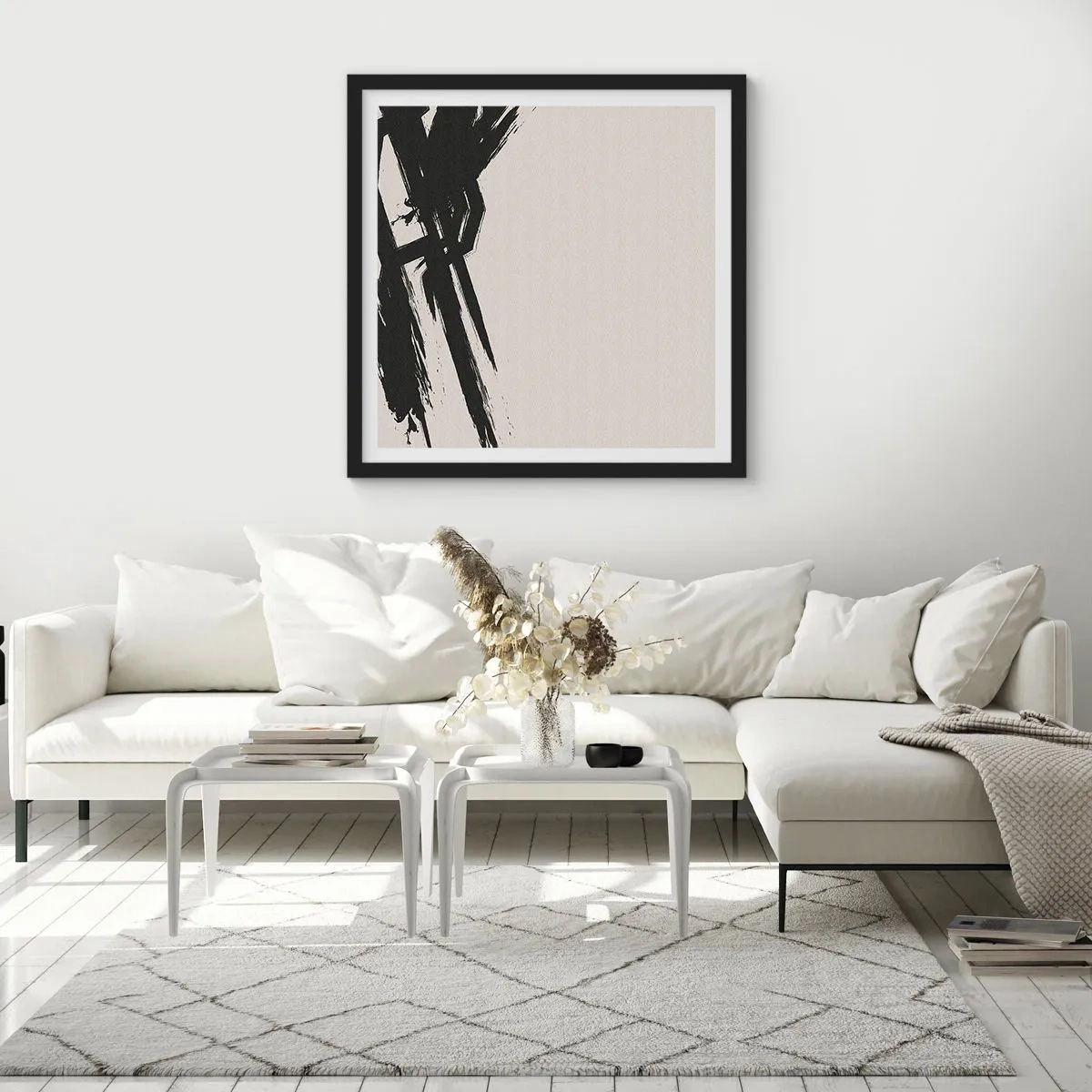 Plakat w czarnej ramie - Niepohamowany pęd - 60x60 cm