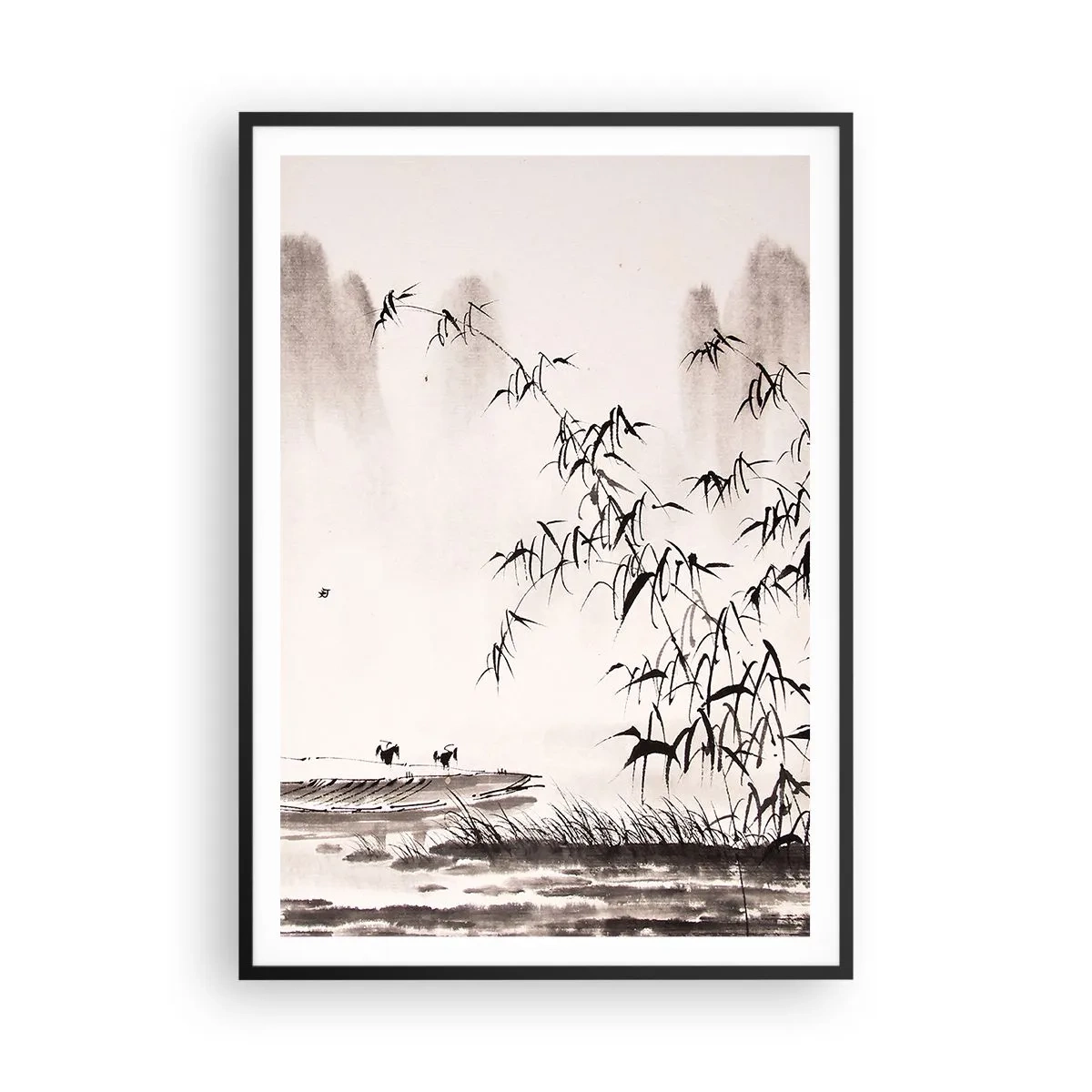 Plakat w czarnej ramie - Cisza ryżowych pól - 70x100 cm