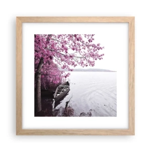 Plakat w ramie jasny dąb - W różowej ciszy - 30x30 cm