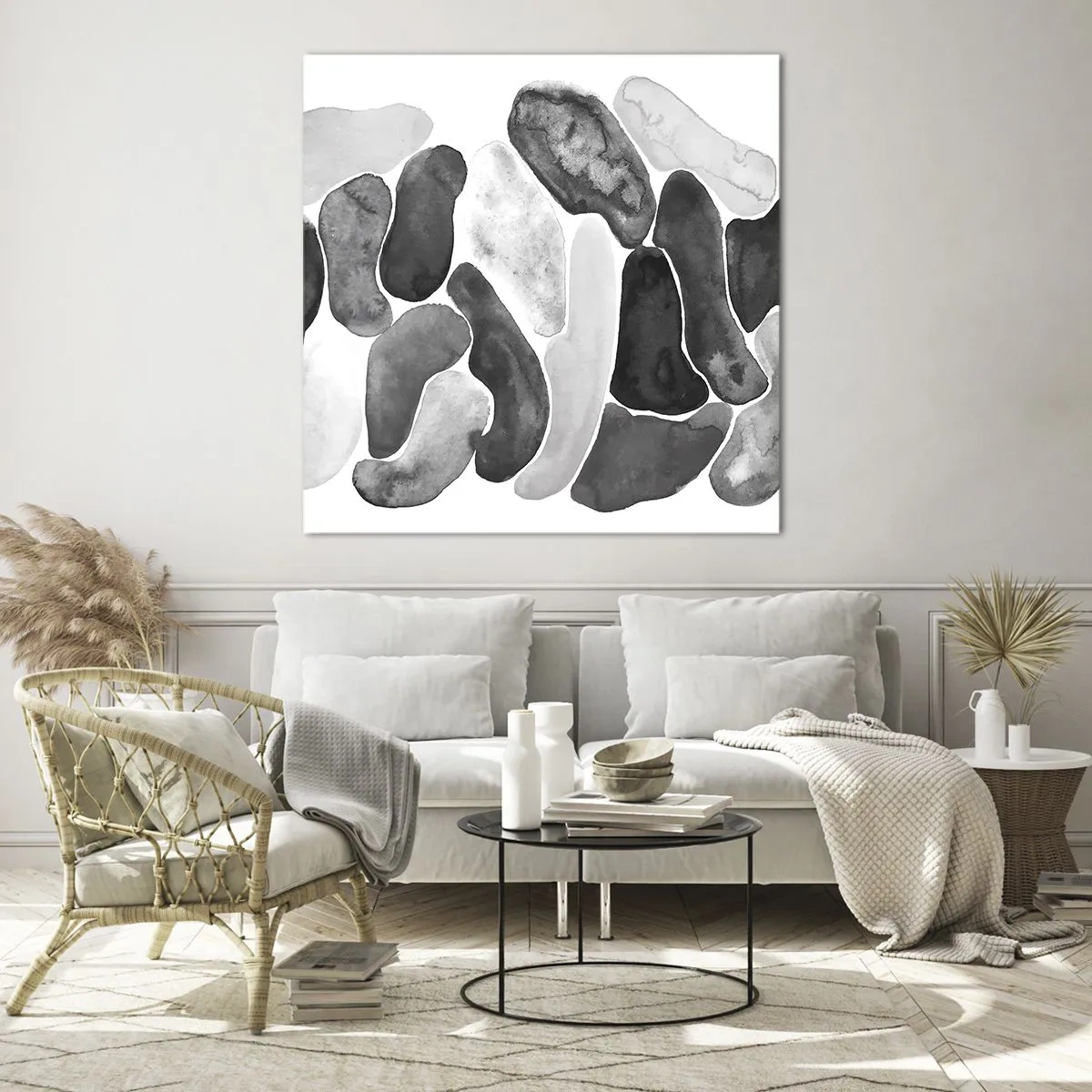 Obraz na szkle - Abstrakcja kamienista - 70x70 cm