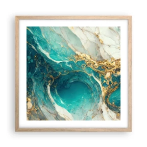 Plakat w ramie jasny dąb - Kompozycja z żyłami złota - 50x50 cm