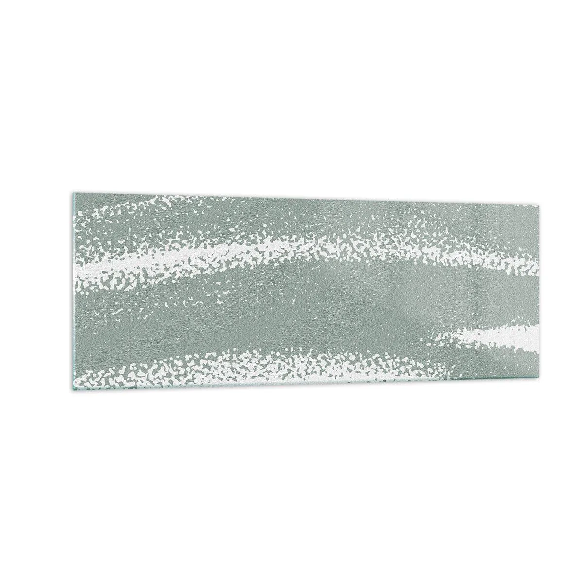 Obraz na szkle - Zimowe fale w odcieniach mięty i bieli - 140x50cm - Abstrakcja w zimowym klimacie - Nowoczesna dekoracja ścienna do salonu i sypialni ARTTOR