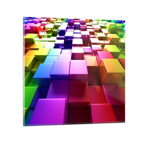 Obraz na szkle - Op-artowe wespół w zespół - 70x70 cm