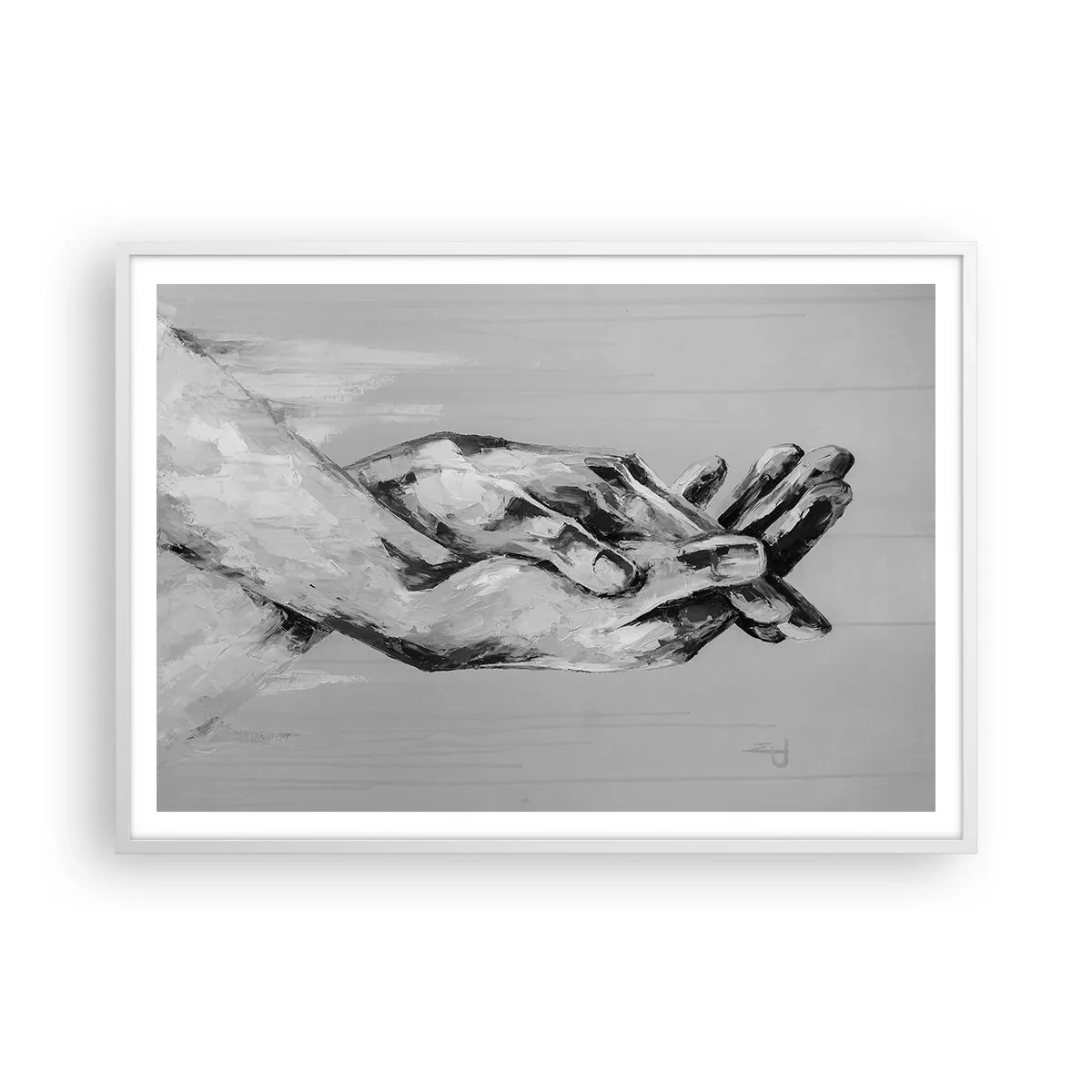 Plakat w białej ramie - Początek… - 100x70 cm